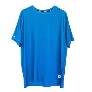 Carhartt Mens LWD Shirt Large Relaxed Fit Blue Workwear Short Sleeve Casual